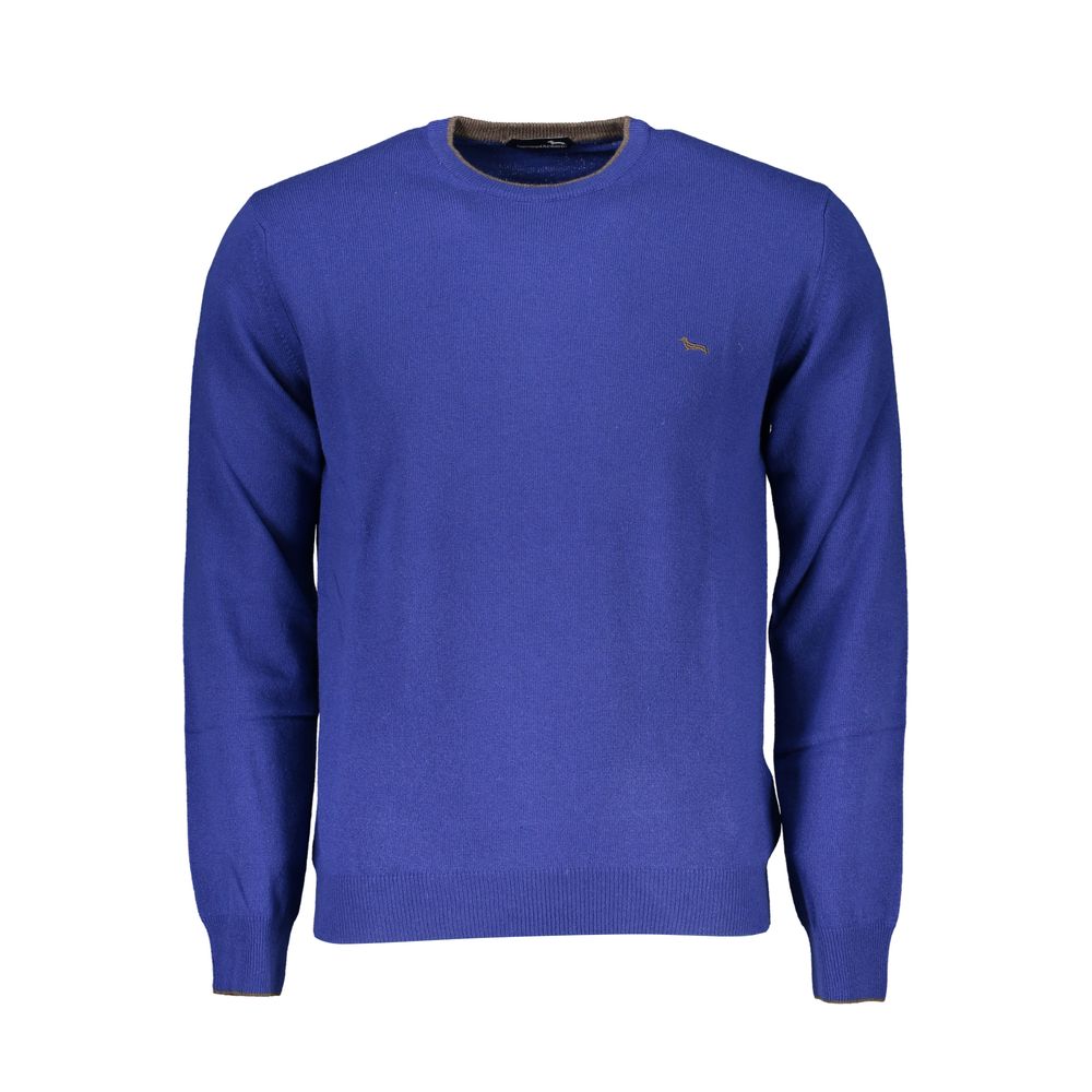 Harmont &amp; Blaine Elegant Blue Crew Neck Cashmere Blend Sweater