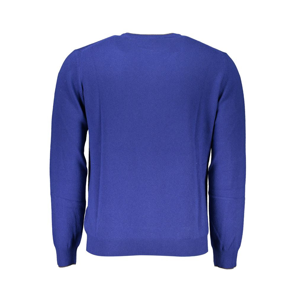 Harmont &amp; Blaine Elegant Blue Crew Neck Cashmere Blend Sweater