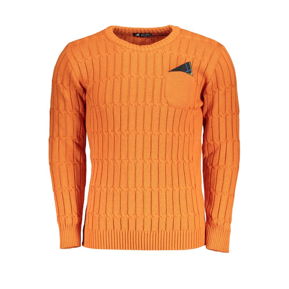 US Grand Polo Orange sweater med snoet rund hals