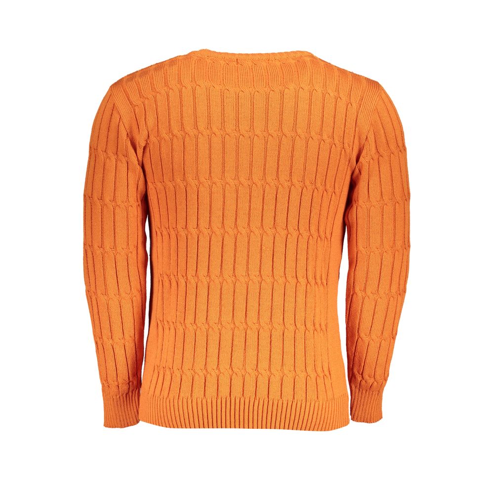 US Grand Polo Orange sweater med snoet rund hals