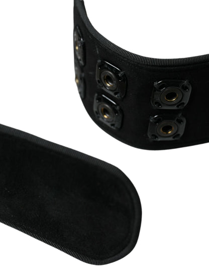 Dolce & Gabbana Elegant Suede Waist Belt in Timeless Black