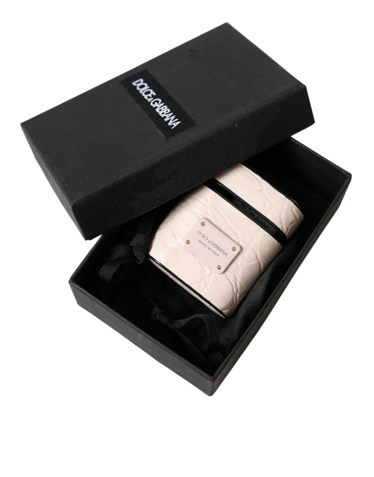 Dolce &amp; Gabbana Elegant lysrosa Airpod-taske i læder