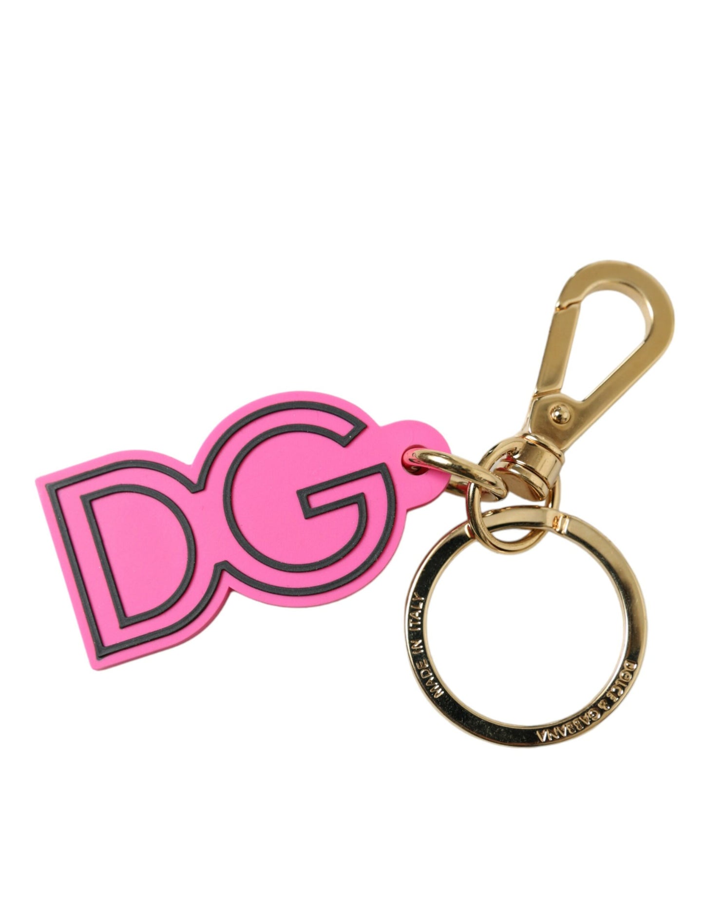 Dolce &amp; Gabbana Chic guld og pink logo nøglering