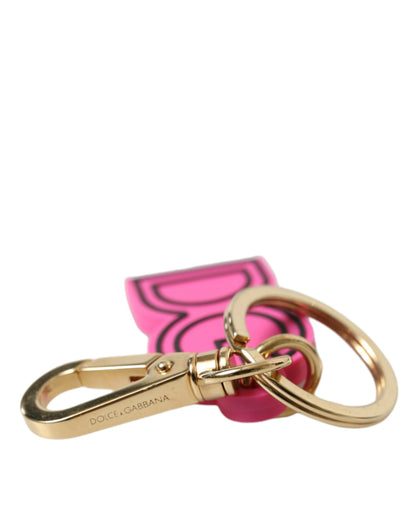 Dolce &amp; Gabbana Chic guld og pink logo nøglering