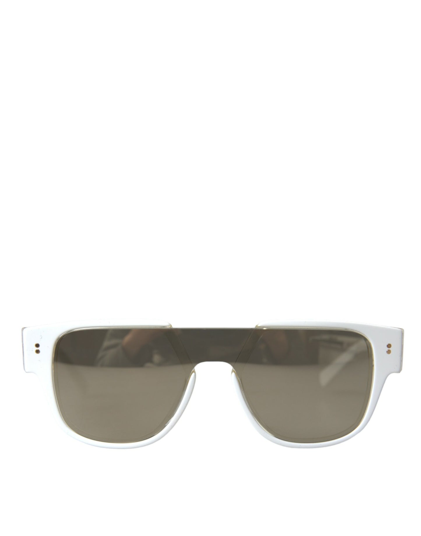 Dolce &amp; Gabbana Chic White Acetate Designer solbriller