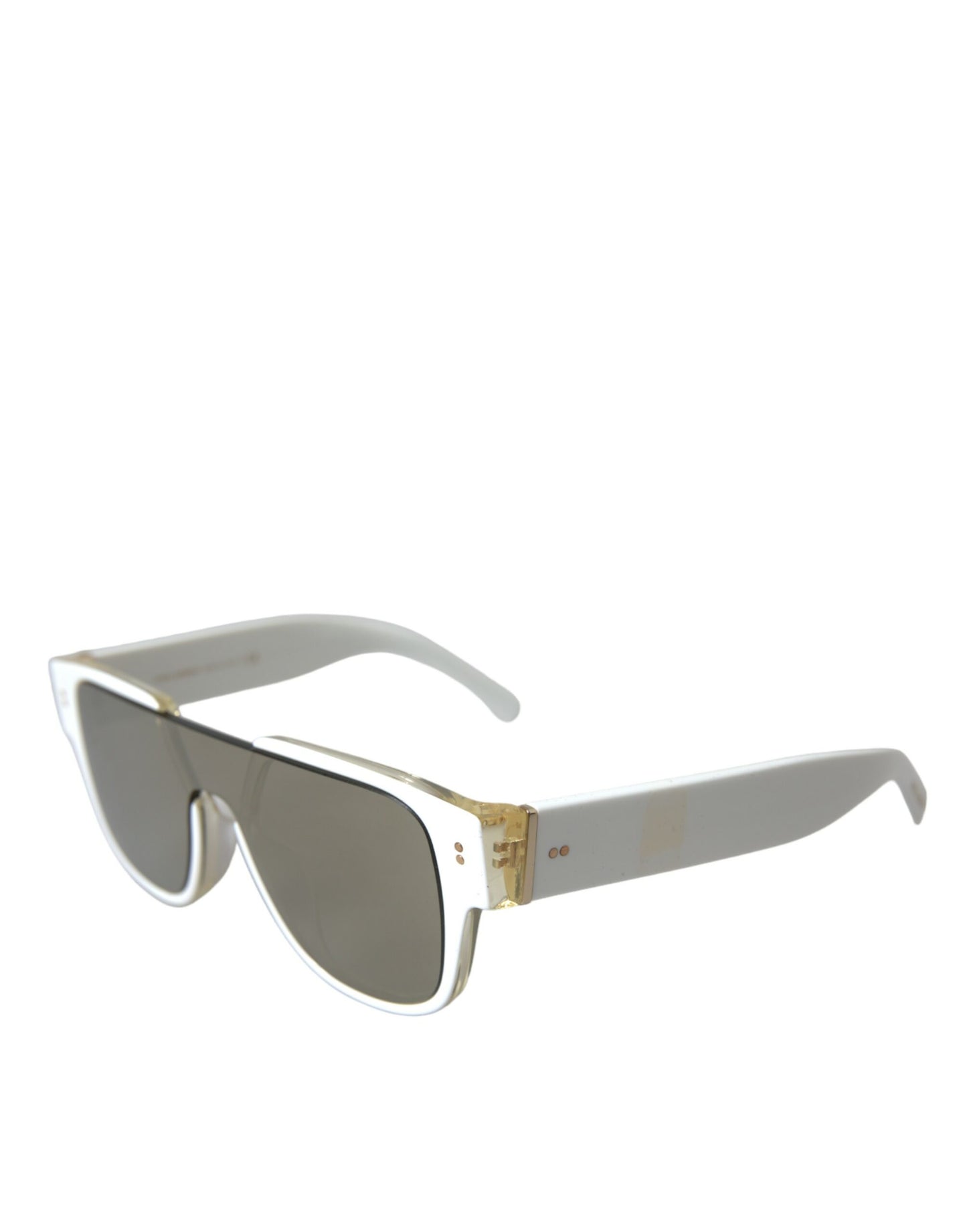 Dolce &amp; Gabbana Chic White Acetate Designer solbriller