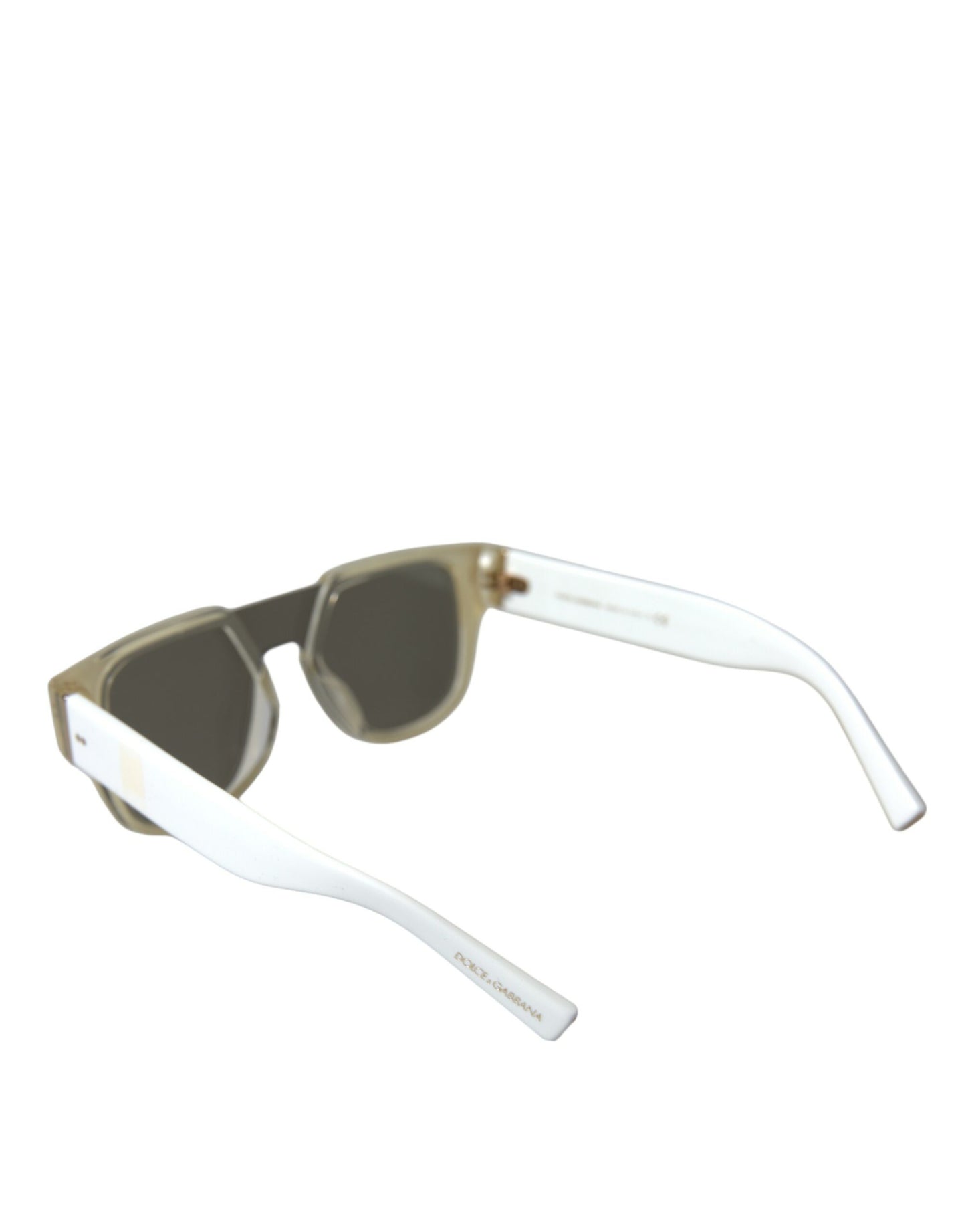 Dolce &amp; Gabbana Chic White Acetate Designer solbriller