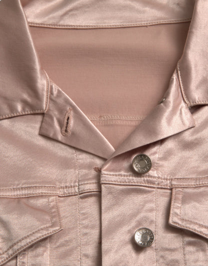 Dolce &amp; Gabbana Elegant Pink Cropped Denimjakke