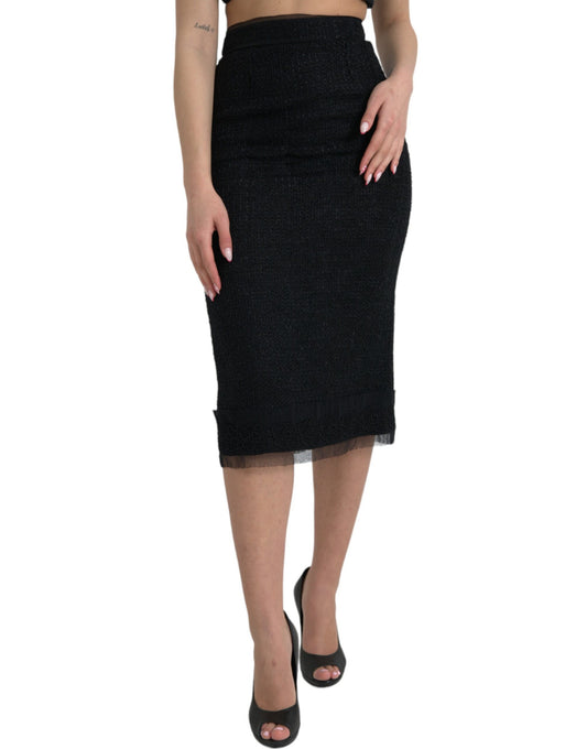 Dolce &amp; Gabbana Elegant Højtaljet Midi-nederdel