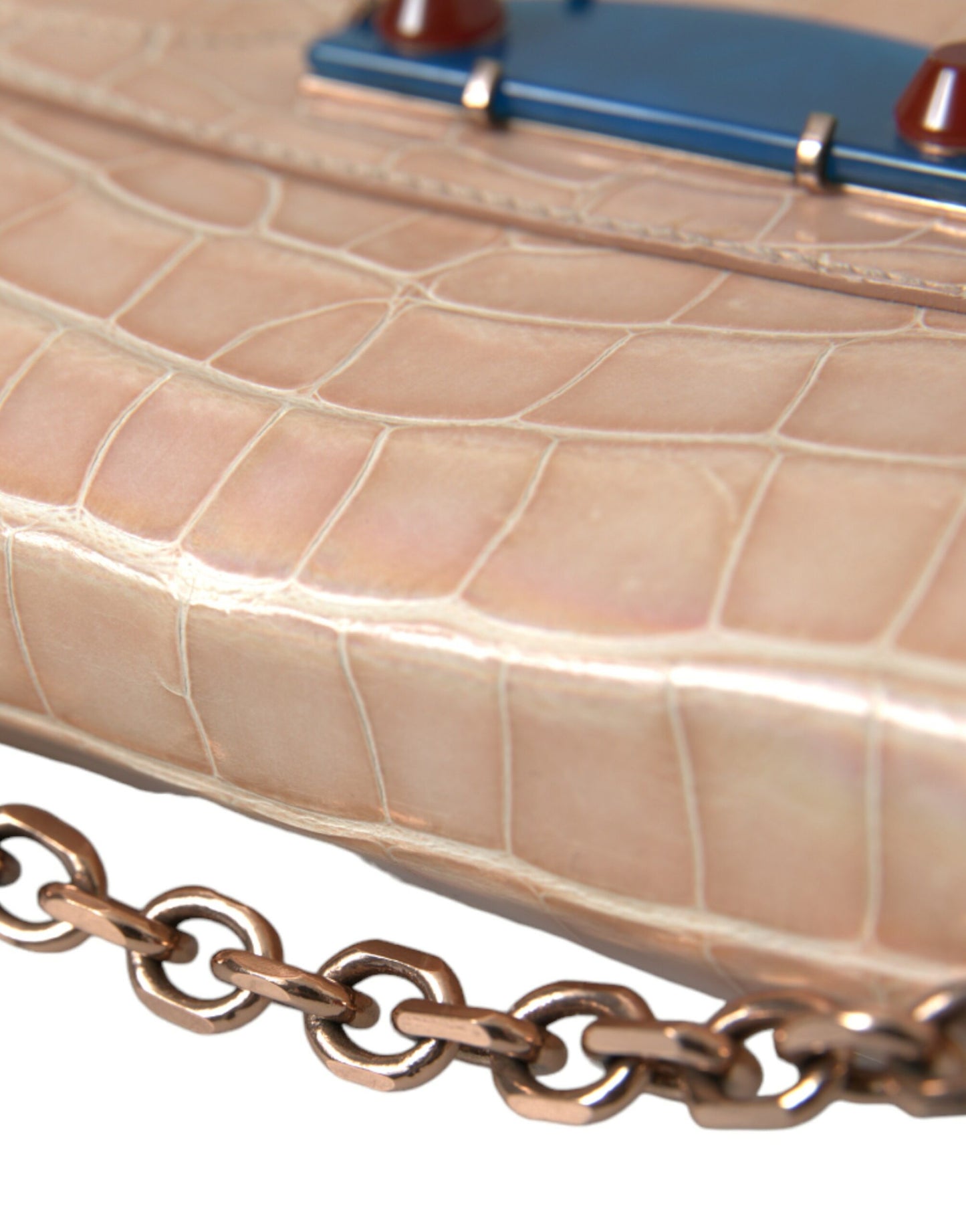 Balenciaga Elegant Mini Chain Beige Clutch til aftenelegance