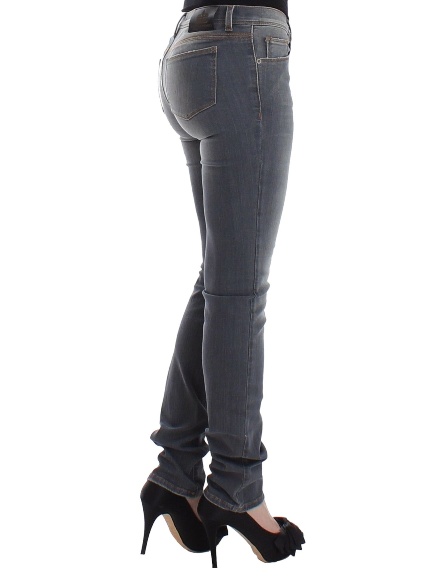 Ermanno Scervino Chic Grå Slim-Fit Skinny Jeans