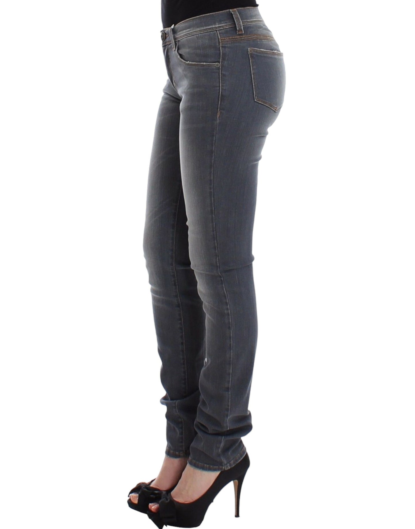 Ermanno Scervino Chic Grå Slim-Fit Skinny Jeans