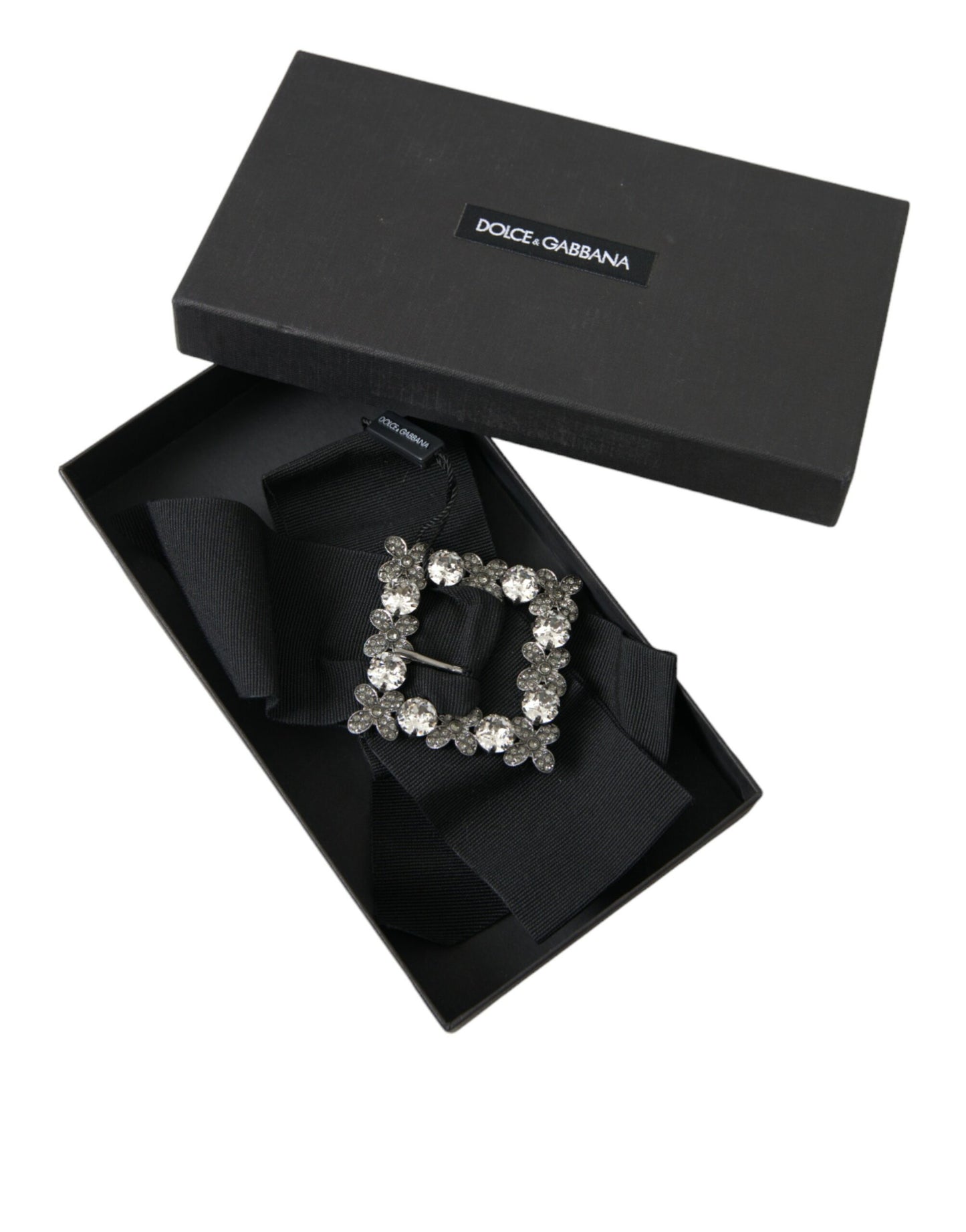 Dolce &amp; Gabbana sort Swarovski krystal udsmykket hårspænde