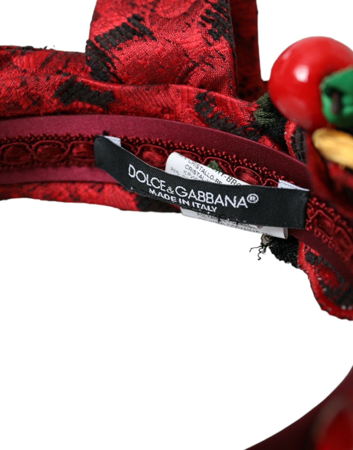 Dolce &amp; Gabbana Red Cherry Sicilien-udsmykket Dame Hårbånd Diadem