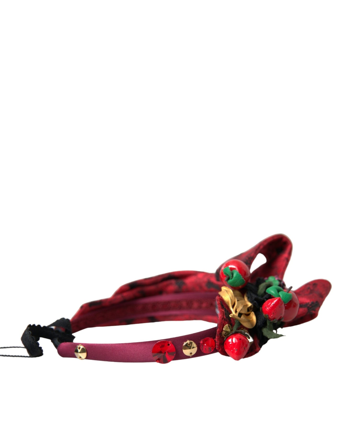 Dolce &amp; Gabbana Red Cherry Sicilien-udsmykket Dame Hårbånd Diadem