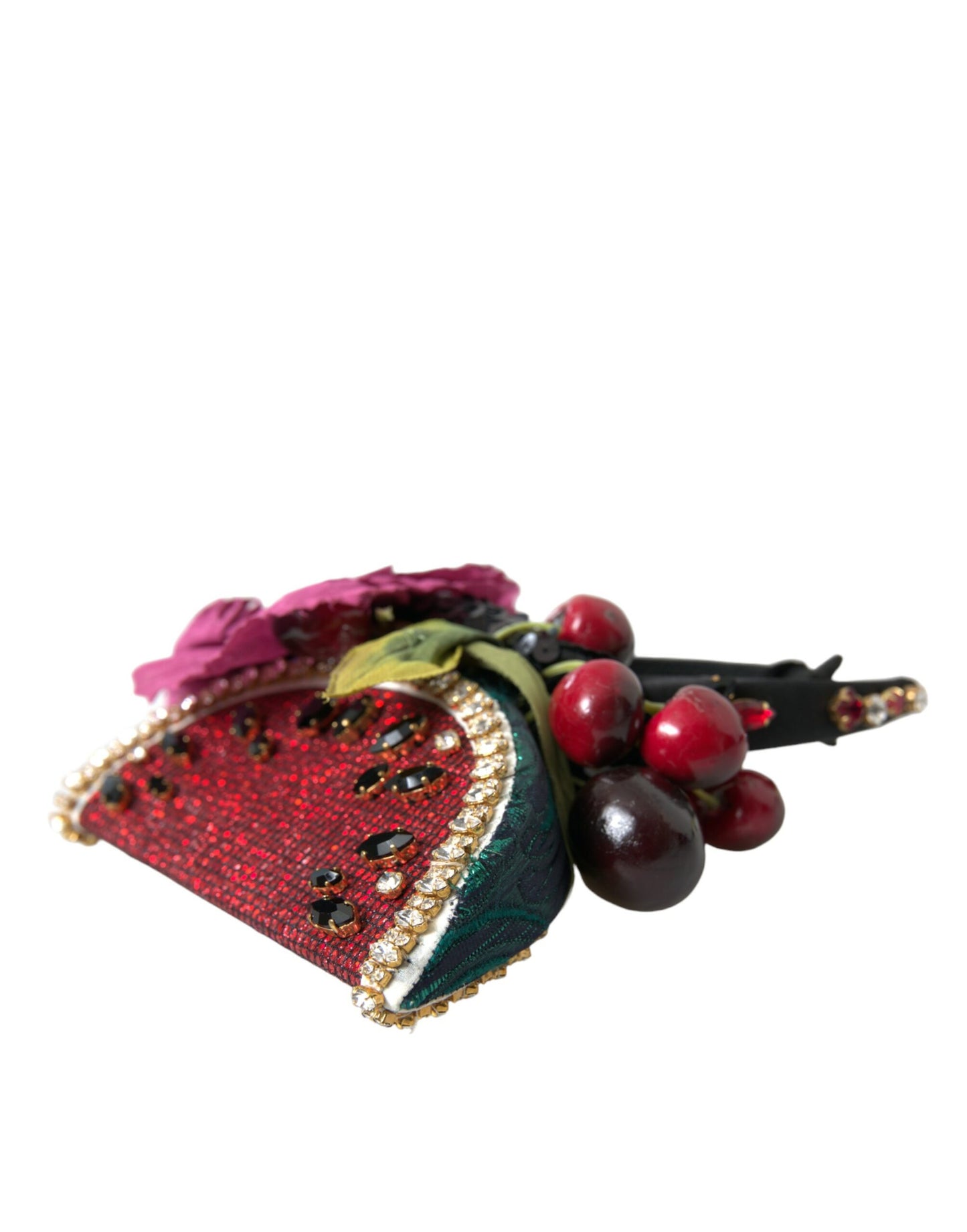 Dolce &amp; Gabbana Red Watermelon Cherry Crystal Hårbånd Statement Diadem