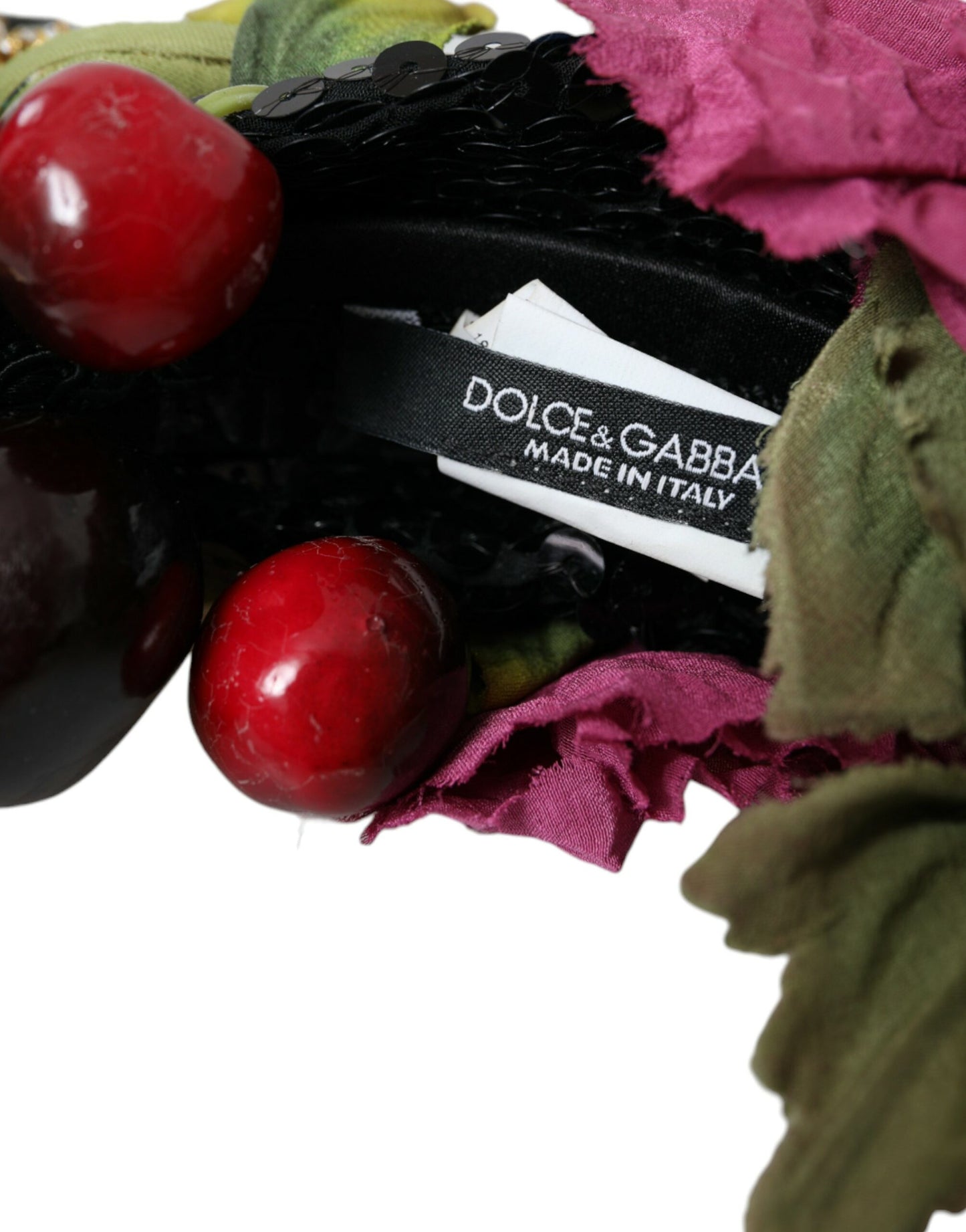 Dolce &amp; Gabbana Red Watermelon Cherry Crystal Hårbånd Statement Diadem