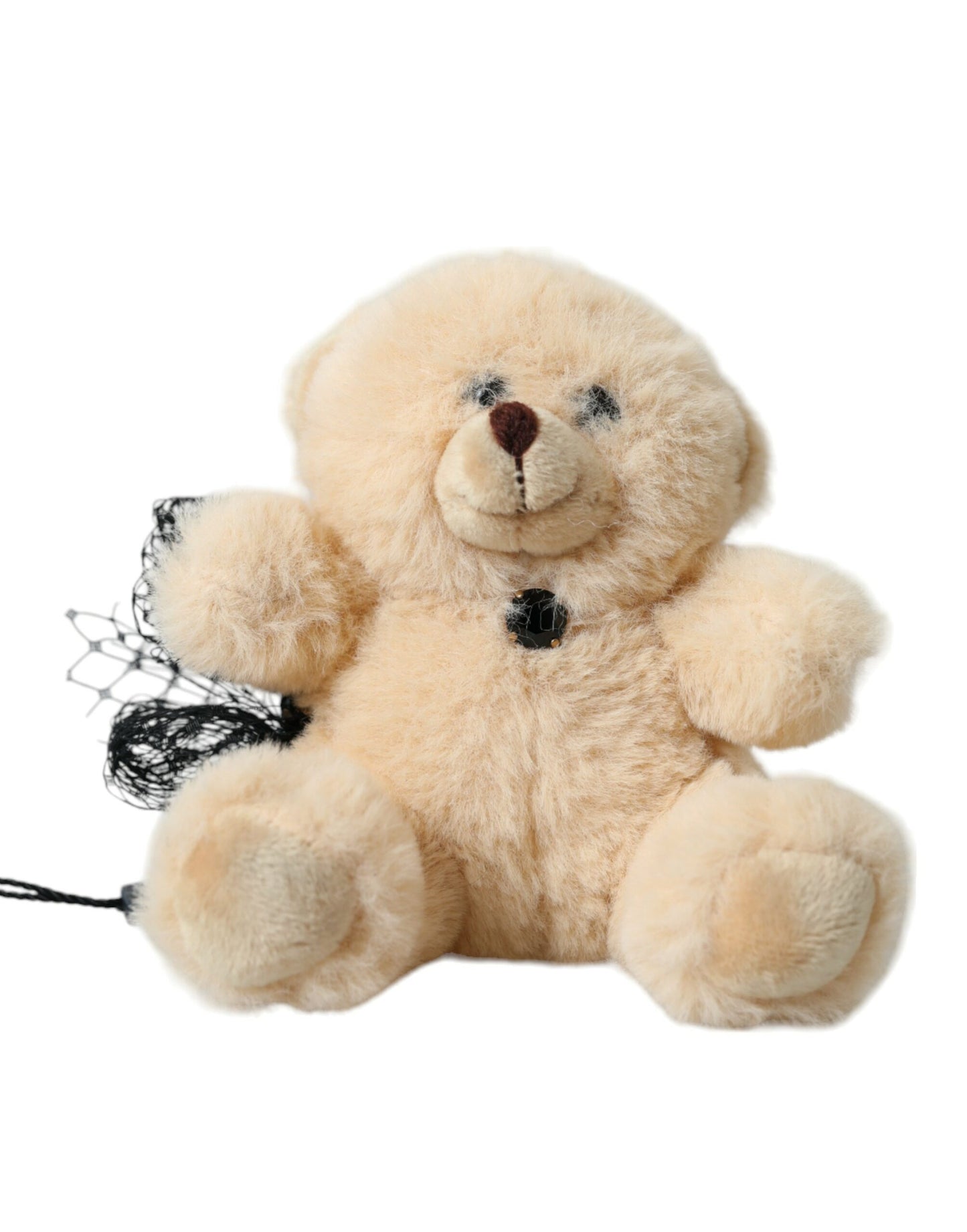 Dolce &amp; Gabbana Beige Teddy Bear Mesh Net Band Hårklemme