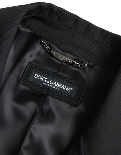 Dolce &amp; Gabbana Sort Dobbeltradet Trenchcoat Jakke