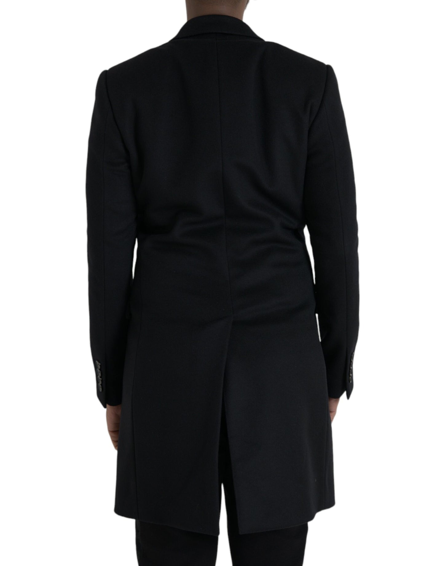 Dolce &amp; Gabbana Sort Enkeltradet Trenchcoat Jakke