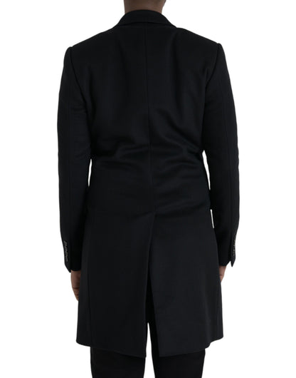 Dolce &amp; Gabbana Sort Enkeltradet Trenchcoat Jakke