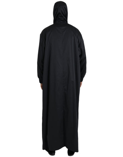 Dolce &amp; Gabbana Sort Polyester Hættetrøje Lang Vindjakke