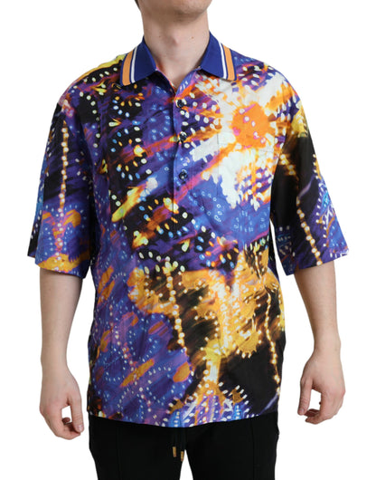 Dolce &amp; Gabbana Multicolor Luminarie Print Bomuld Casual skjorte