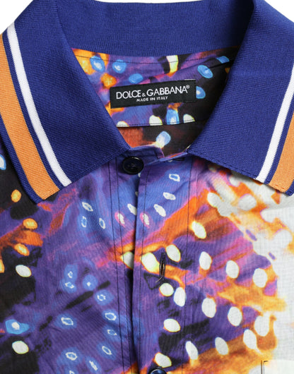 Dolce &amp; Gabbana Multicolor Luminarie Print Bomuld Casual skjorte