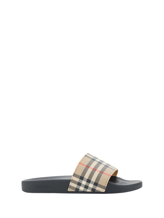 Burberry Brown Rubber Slides Sandaler