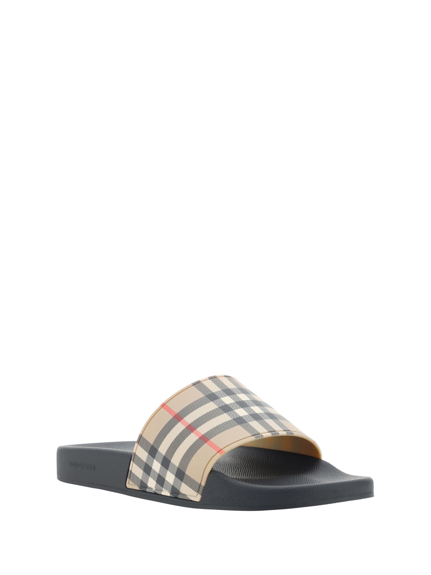 Burberry Brown Rubber Slides Sandaler