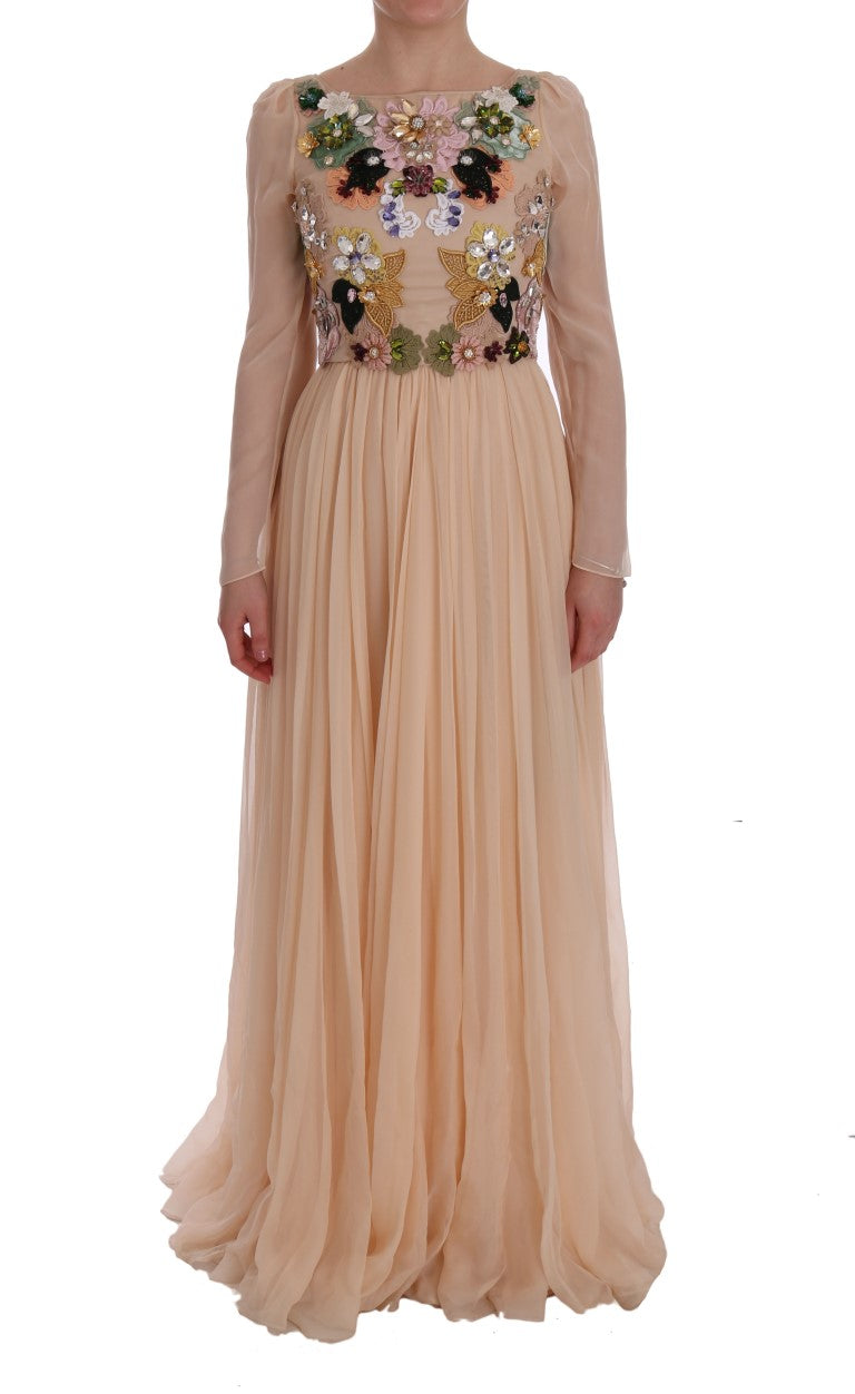 Dolce &amp; Gabbana Elegant blomstret maxi-kjole i silke