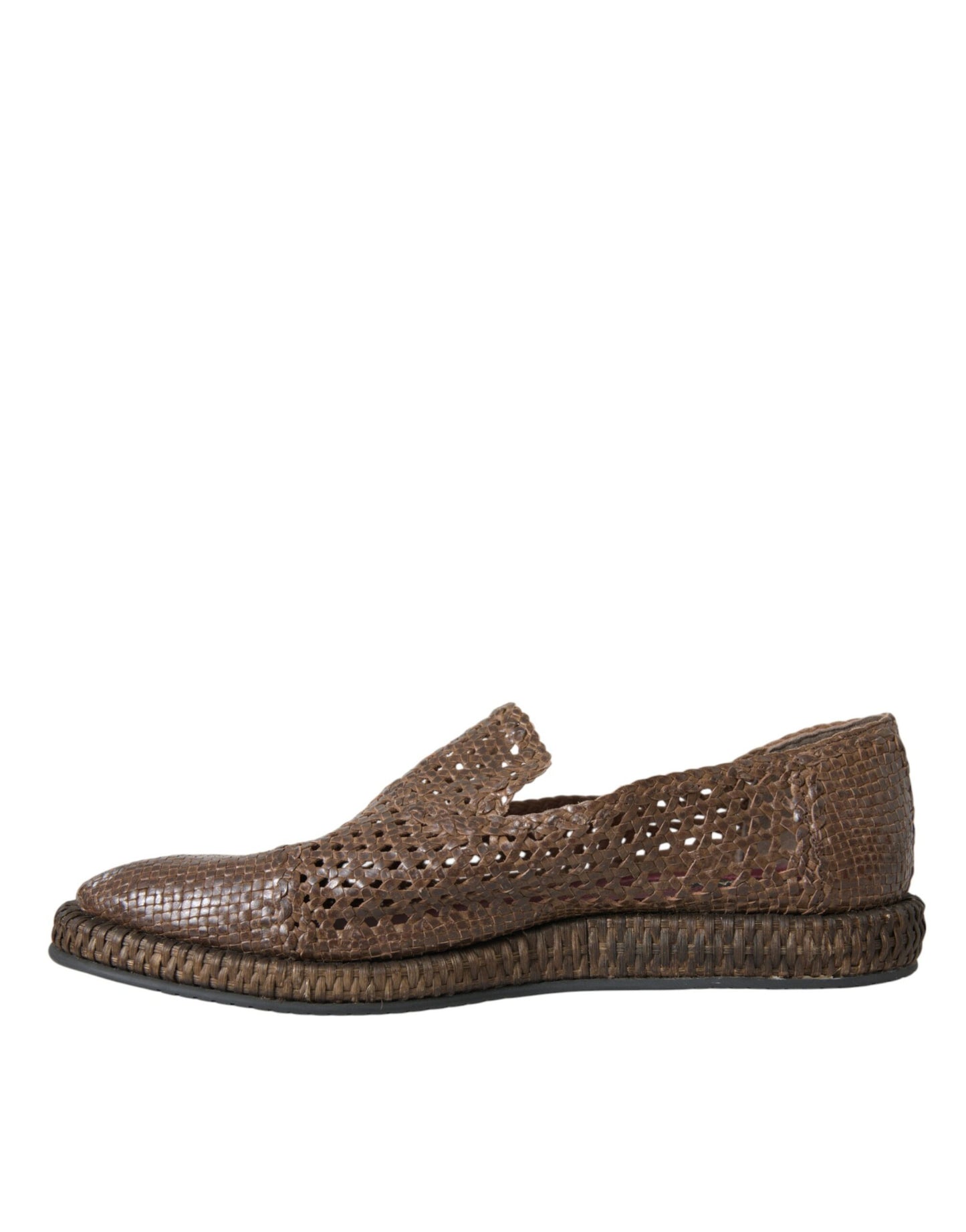 Dolce &amp; Gabbana brune vævede læder loafers fritidssko