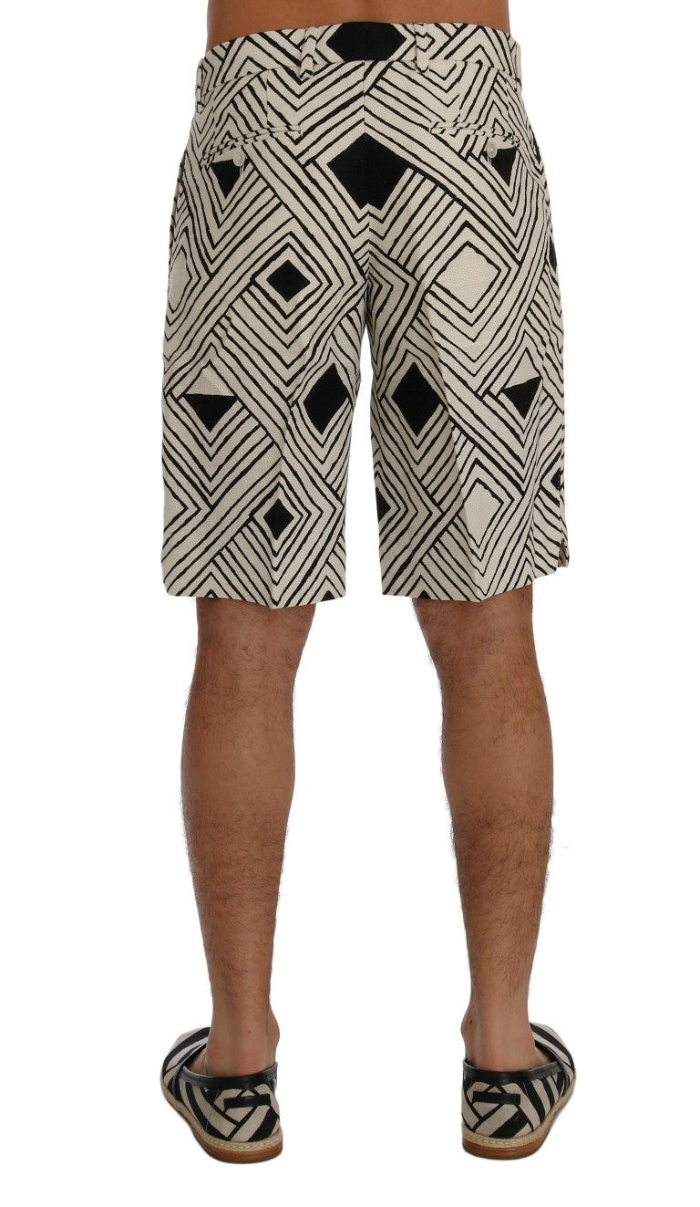 Dolce &amp; Gabbana Chic Stribede Casual Shorts - Hamp &amp; Linen Blend