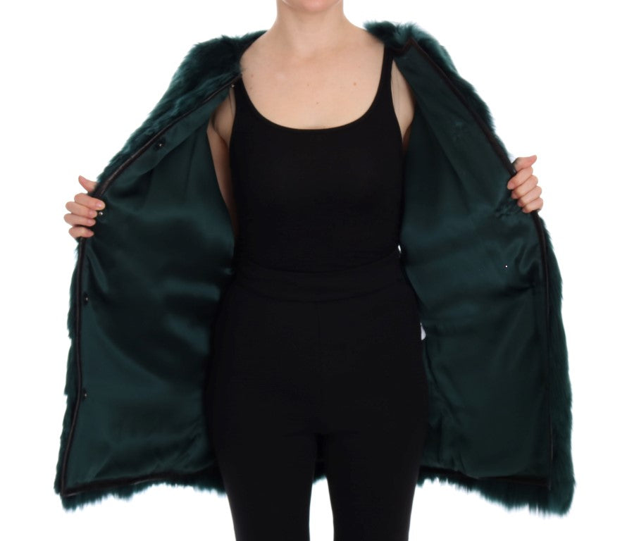 Dolce &amp; Gabbana Exquisite Green Alpaca Fur Lang Vest