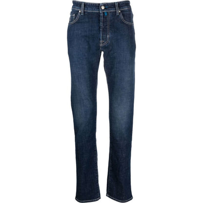 Jacob Cohen Eksklusive Indigo Straight Leg Jeans med Bandana-detalje