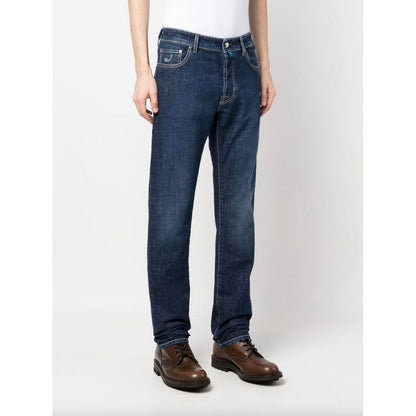 Jacob Cohen Eksklusive Indigo Straight Leg Jeans med Bandana-detalje