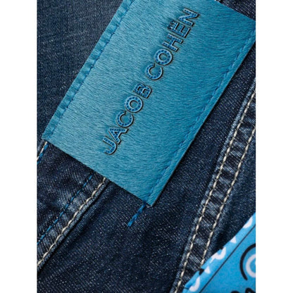 Jacob Cohen Eksklusive Indigo Straight Leg Jeans med Bandana-detalje