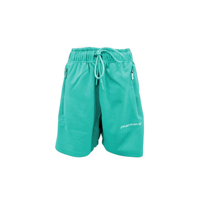 Apoteksindustriens smarte grønne bermudashorts med sidestriber