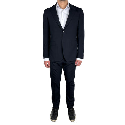 Aquascutum Blue Wool Men's Sophisticated Suit