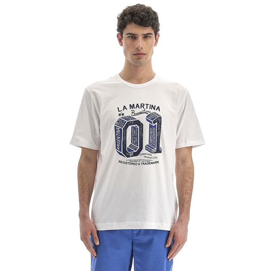 La Martina Equestrian Chic Hvid Bomulds T-shirt