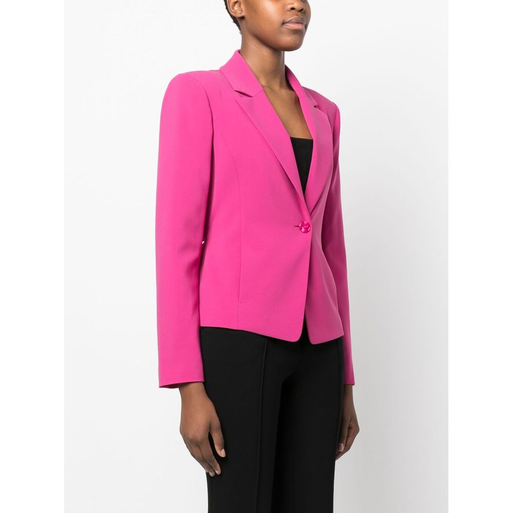 Patrizia Pepe Fuchsia One-Knaps Stretchy Chic Blazer