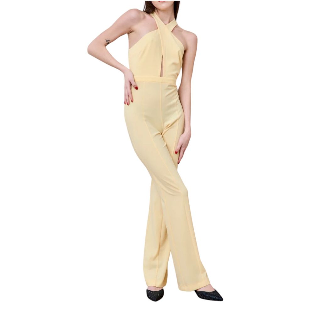 Patrizia Pepe Radiant Canary Yellow Stretch Jumpsuit Kjole