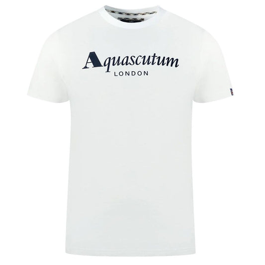 Aquascutum hvid bomuld herre T-shirt