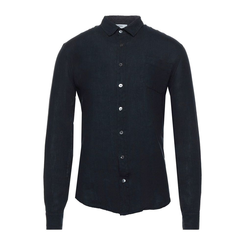 Alpha Studio Midnight Blue Linen Shirt - Italiensk håndværk