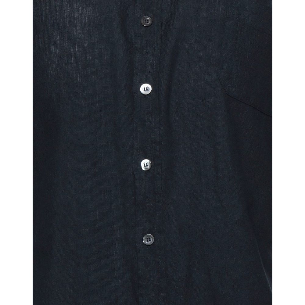 Alpha Studio Midnight Blue Linen Shirt - Italiensk håndværk