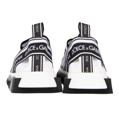Dolce &amp; Gabbana Elegante Monokrome Printede Stretch Sneakers