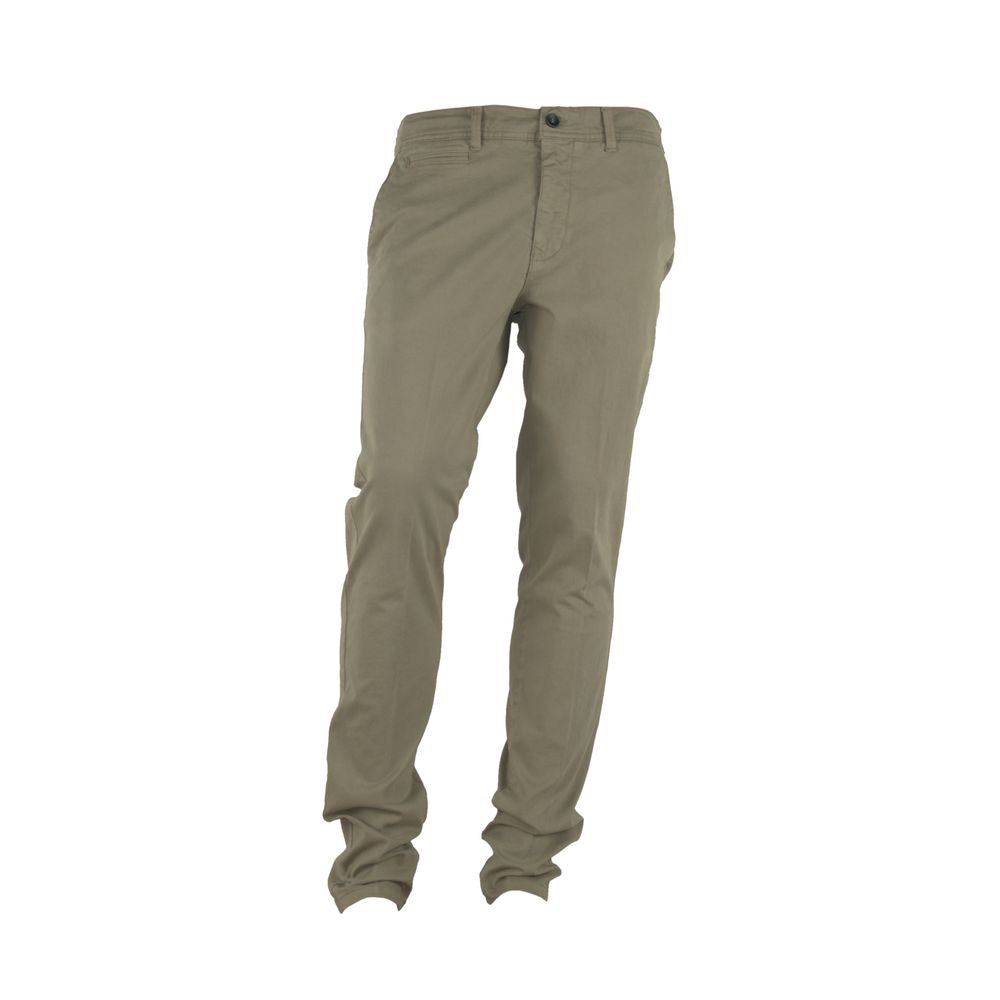 Fremstillet i Italien Chic Beige Vinterbukser i Bomuldsblanding