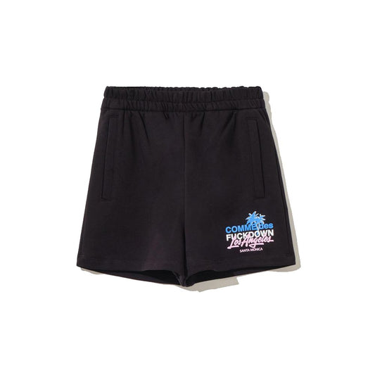 Comme Des Fuckdown Chic Sorte Bomuldsshorts med Sidelommer