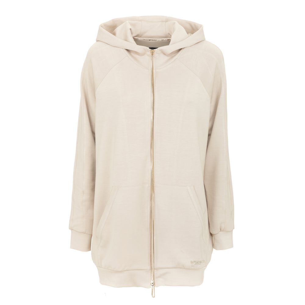 Imperfekt beige polyester sweater til kvinder