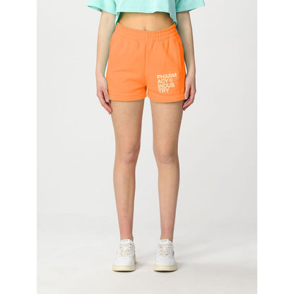Apoteksindustriens smarte orange bomuldsshorts med logo